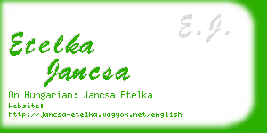 etelka jancsa business card